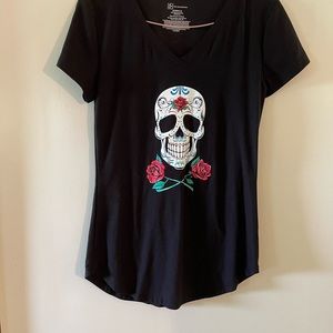 NO BOUNDARIES SKULL BLACK TSHIRT EXTRA SMALL
